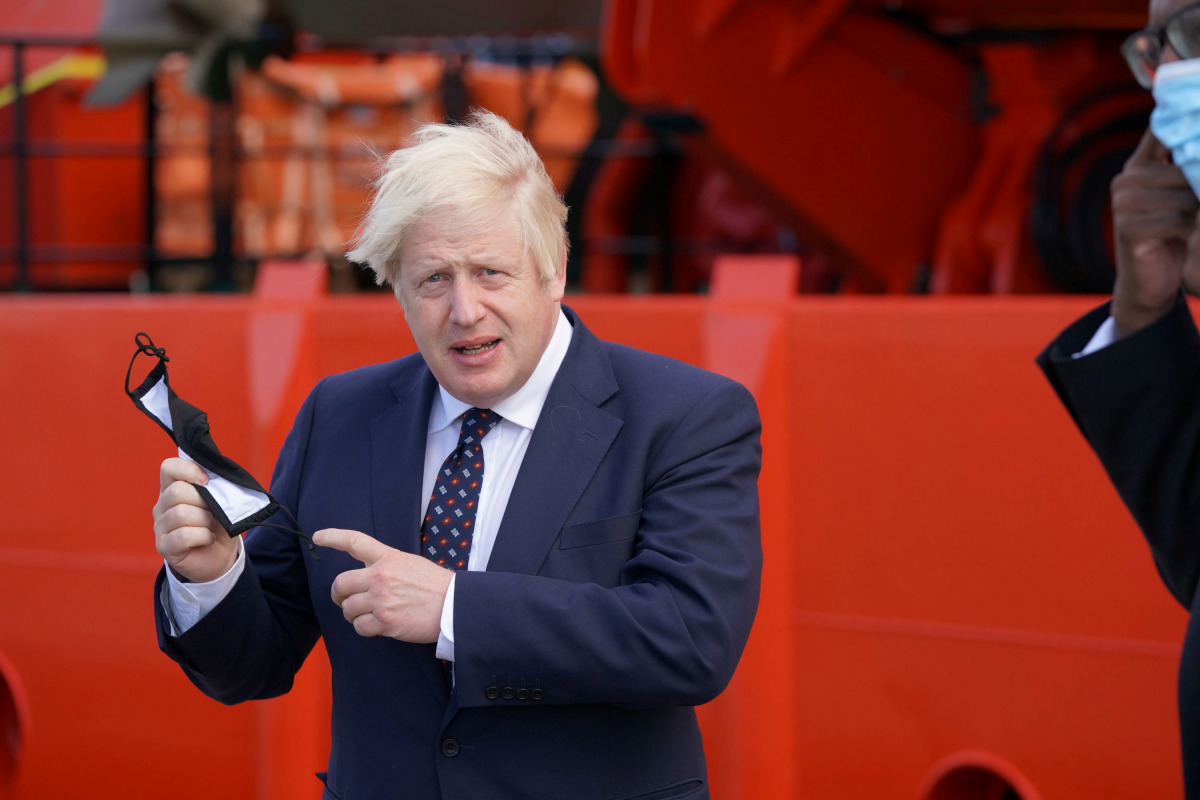 Britain's Prime Minister Boris Johnson gestures. Jane Barlow/Pool via REUTERS
