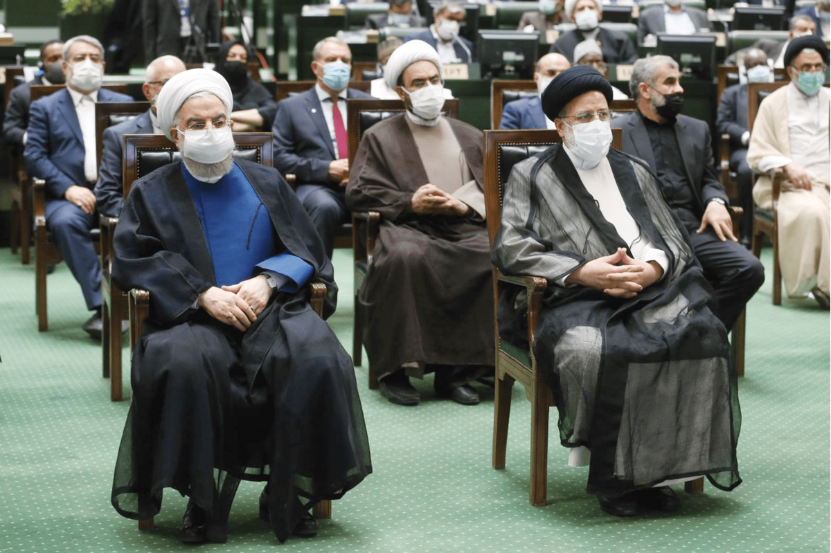 H E Ebrahim Raisi, the new President of the Islamic Republic of Iran, and other officials, during the inauguration ceremony recently. 