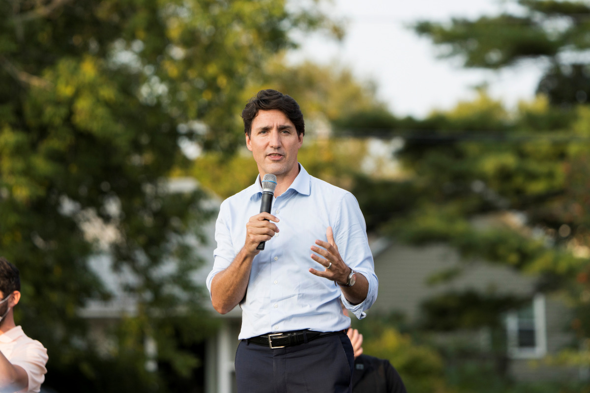 Justin Trudeau, Liberal leader of Canada, visits the riding of Malpeque in Cornwall, Prince Edward Island, Canada, August 22, 2021. REUTERS/John Morris
