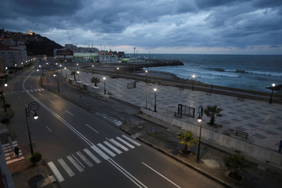 FILE PHOTO: A general view shows an empty street in Algiers, Algeria March 25, 2020. REUTERS/Ramzi Boudina/file photo

