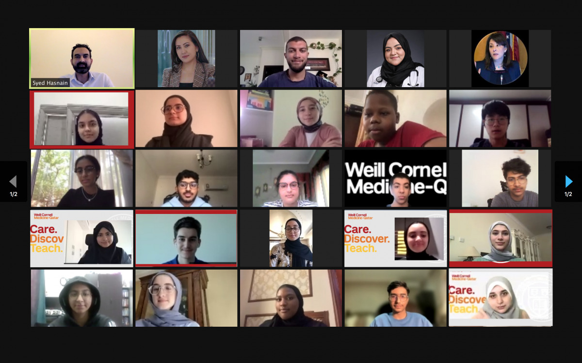 Participants during a session of WCM-Q’s Online Summer Programmes.