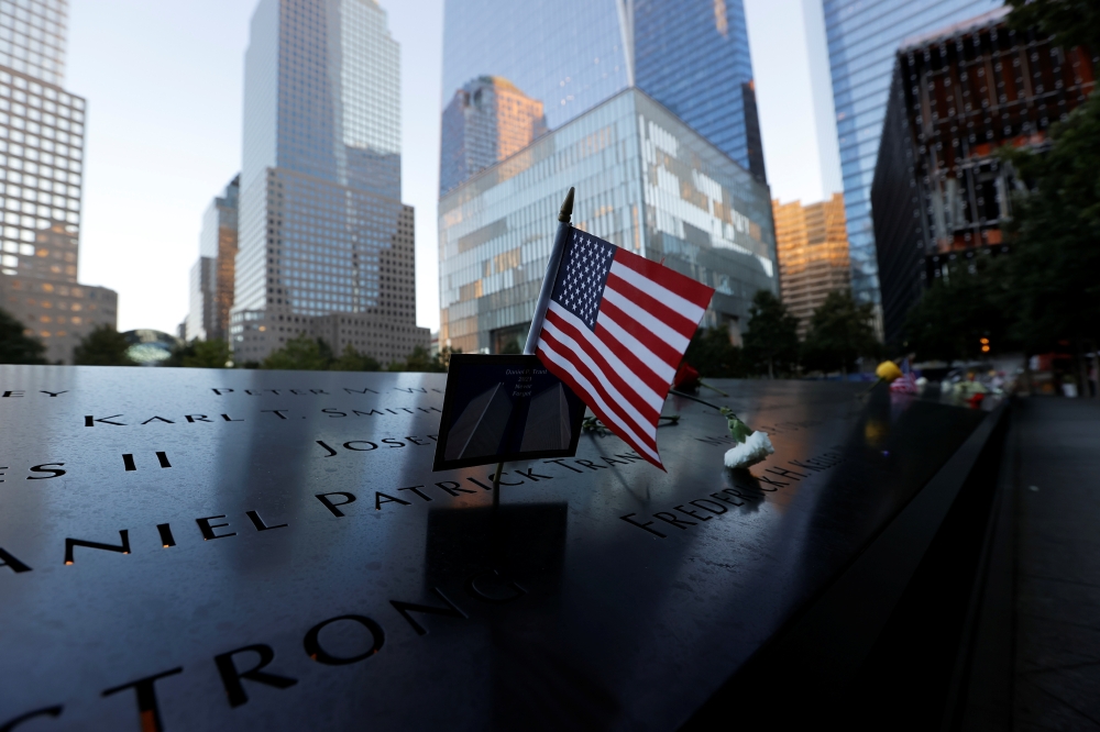 The 9/11 Memorial is seen on the 20th anniversary of the September 11 attacks in Manhattan, New York City, U.S., September 11, 2021. REUTERS/Mike Segar