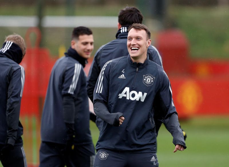Soccer Football - Europa League - Manchester United Training - Aon Training Complex, Manchester, Britain - February 19, 2020 Manchester United's Phil Jones during training Action Images via Reuters/Craig Brough