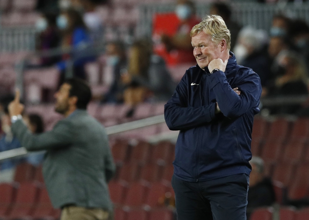 FC Barcelona coach Ronald Koeman reacts REUTERS/Albert Gea