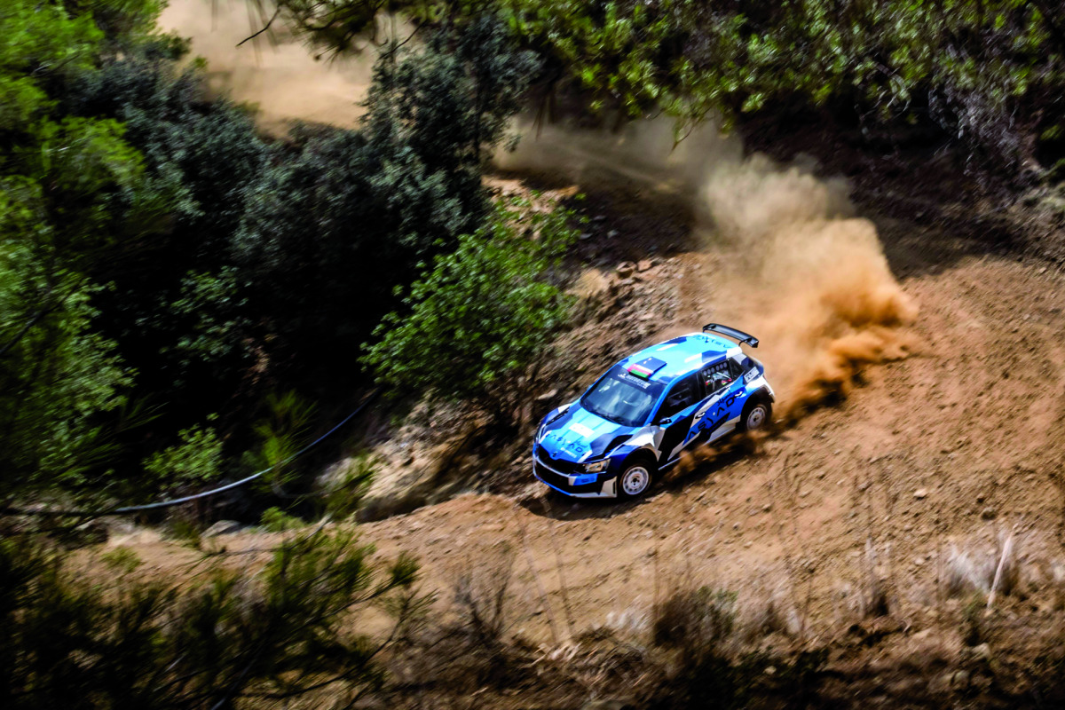 Omani driver Hamed Al Wahaibi in action in his Škoda Fabia 1.6.