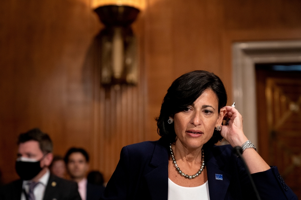 Rochelle Walensky, Director of the Centers for Disease Control and Prevention, looks on prior to a Senate Health, Education, Labor, and Pensions Committee hearing on Capitol hill in Washington, D.C., U.S., July 20, 2021. Stefani Reynolds/Pool via REUTERS/
