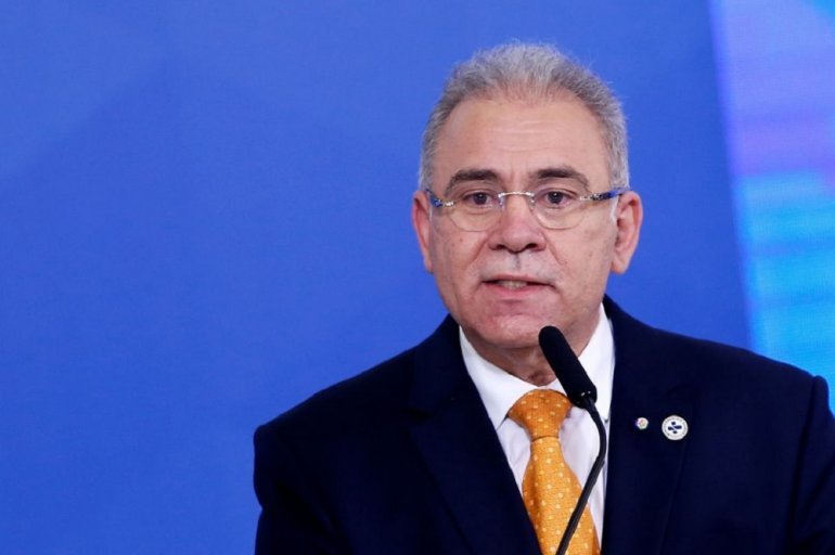 Brazil's Health Minister Marcelo Queiroga speaks during a ceremony at the Planalto Palace in Brasilia, Brazil, August 5, 2021. REUTERS/Adriano Machado
