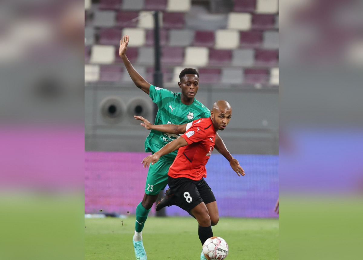 Al Rayyan's Yacine Brahimi controls the ball during yesterday's QNB Stars League match against Al Ahli.