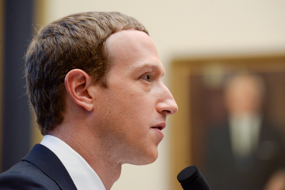 Facebook Chairman and CEO Mark Zuckerberg testifies at a House Financial Services Committee hearing in Washington, U.S., October 23, 2019. REUTERS/Erin Scott/File Photo