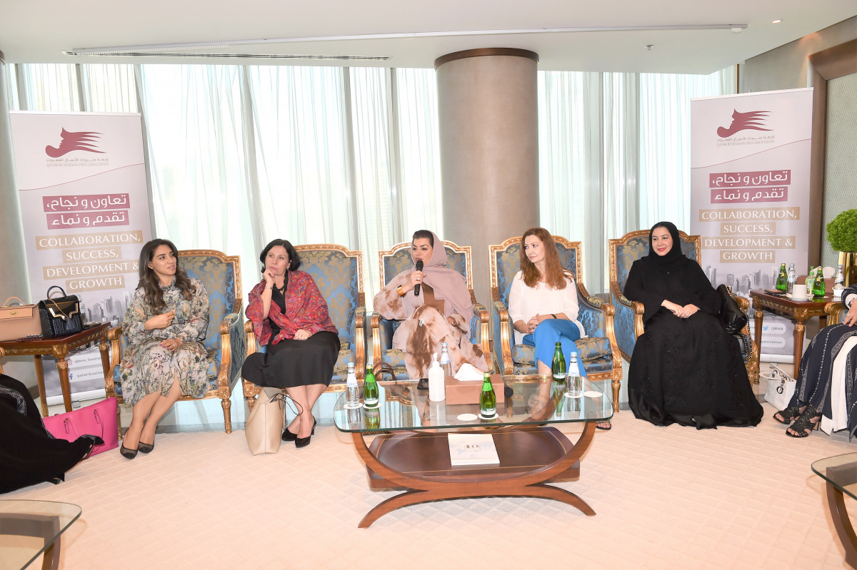 Qatari Businesswomen Association members and other dignitaries during the event.