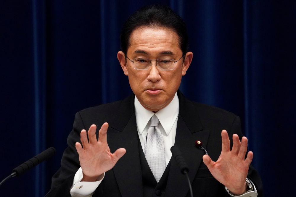 Fumio Kishida, Japan's prime minister, speaks during a news conference at the prime minister's official residence in Tokyo, Japan, October 4, 2021. Toru Hanai/Pool via Reuters/File Photo