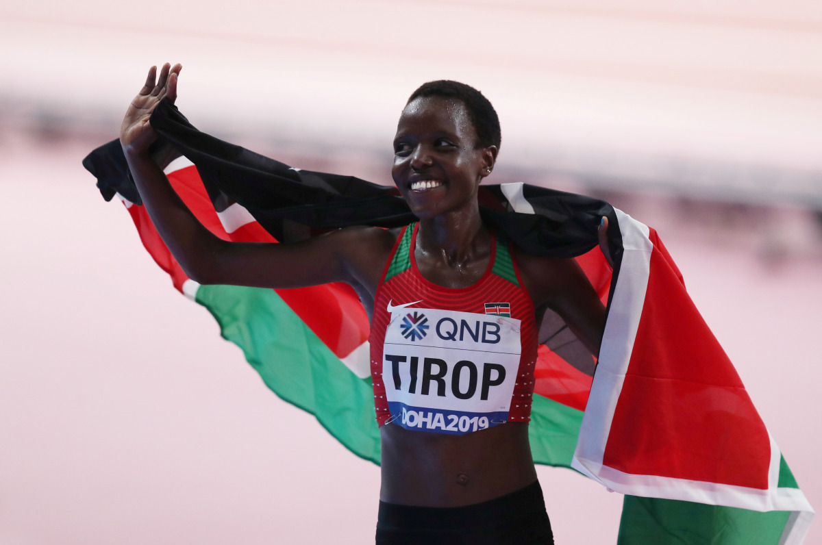 FILE PHOTO: Kenya's Agnes Jebet Tirop . REUTERS/Ibraheem Al Omari/File Photo
