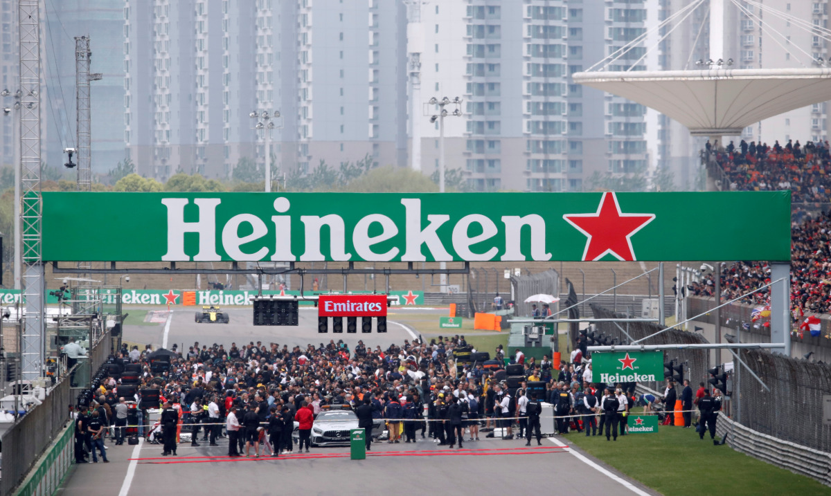 FILE PHOTO: General view of the grid before the race REUTERS/Aly Song/File Photo
