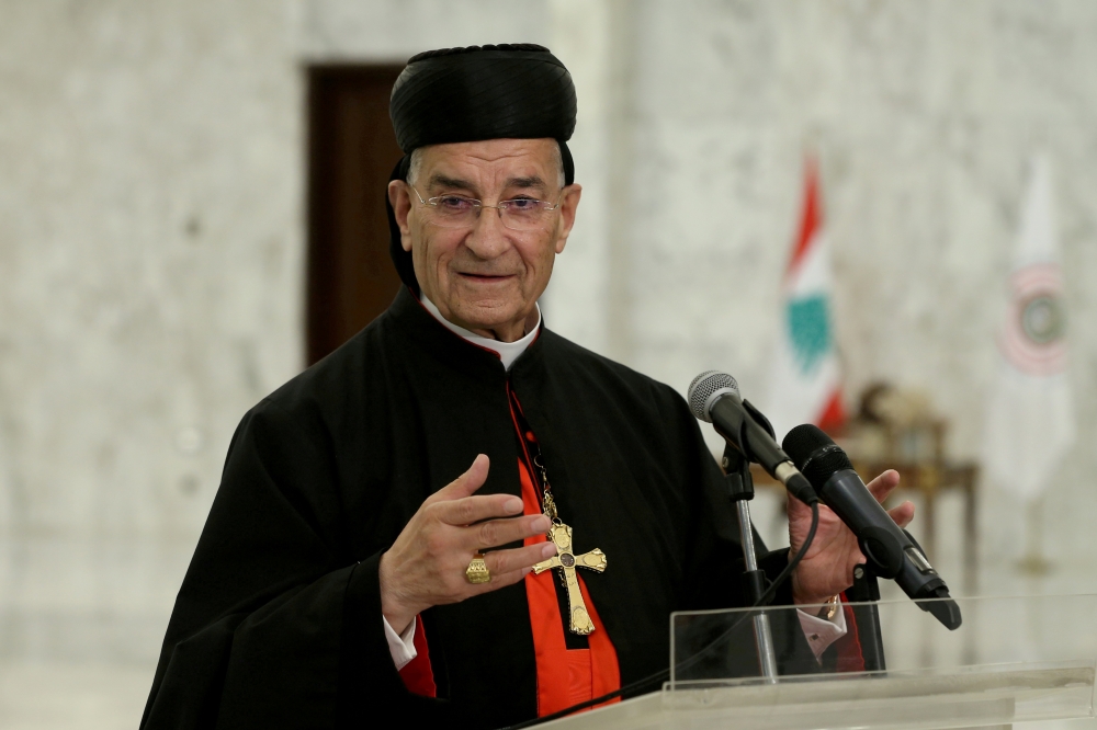 FILE PHOTO: Lebanese Maronite Patriarch Bechara Boutros Al-Rai speaks after meeting with President Michel Aoun at the presidential palace in Baabda, Lebanon July 15, 2020. Dalati Nohra/Handout via REUTERS