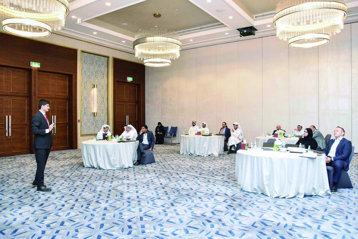 QNB senior executives during the Strategic Planning Workshop held in Doha, recently. 