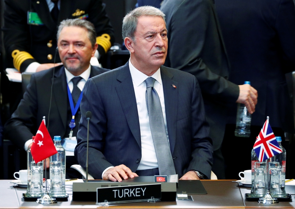 Turkey's Defence Minister Hulusi Akar. (REUTERS/Francois Lenoir/File Photo)