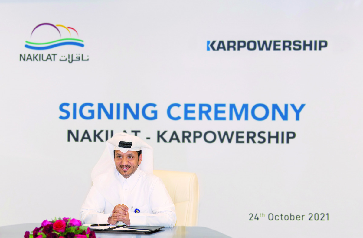 Nakilat’s Chief Executive Officer Eng. Abdullah Al Sulaiti during the signing ceremony event.
