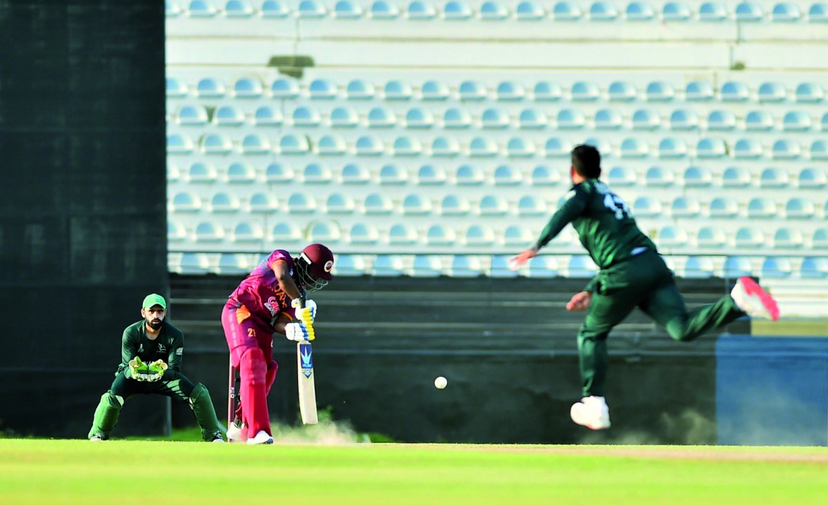 Qatar's Imal Liyanage bats during yesterday's match.