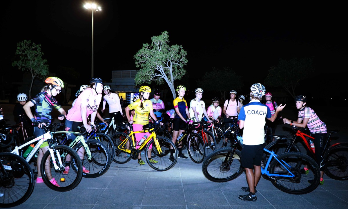 Participants during the ‘Pink Ride’ event in Lusail.