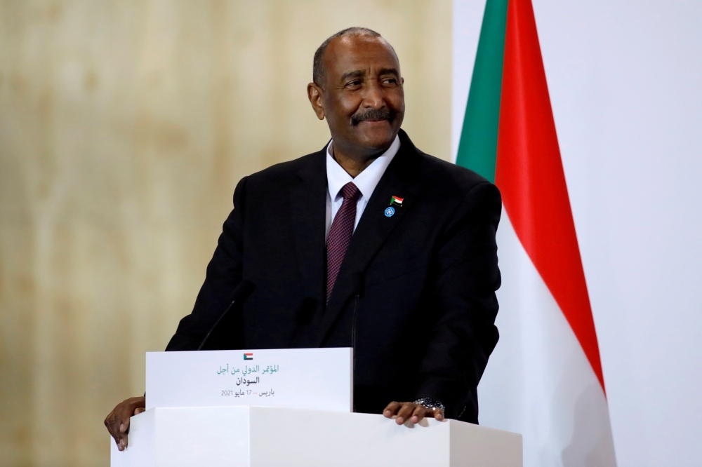 Sudan's General Abdel Fattah al-Burhan attends a news conference in Paris, France, May 17, 2021. REUTERS/Sarah Meyssonnier/Pool/File Photo