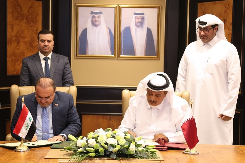 Minister of Justice H E Masoud bin Mohammed Al Ameri and Minister of Justice of the Republic of Iraq H E Salar Abdul Sattar Mohammed signing the agreement, yesterday.