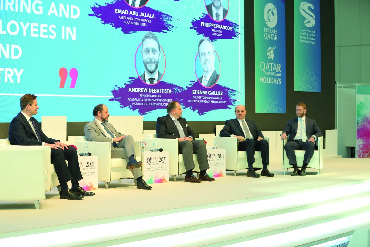 Panel speakers at the QTM 2021 Conference in Doha. 