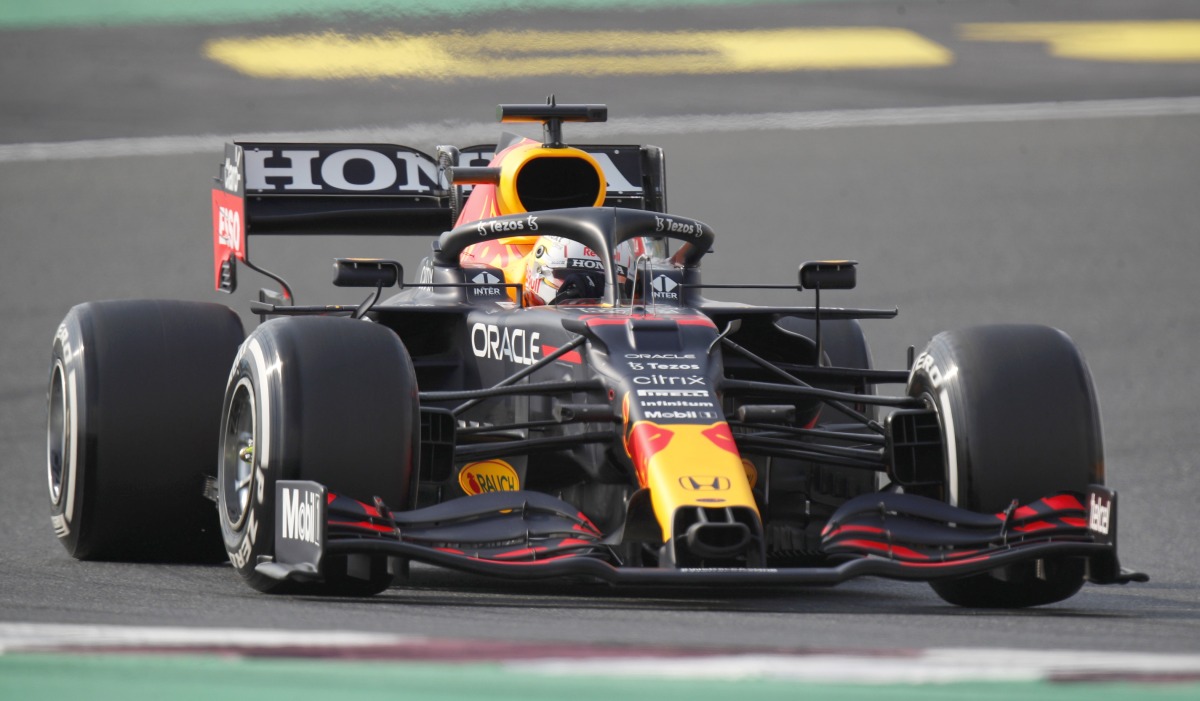 Red Bull’s Max Verstappen drives during yesterday's practice.