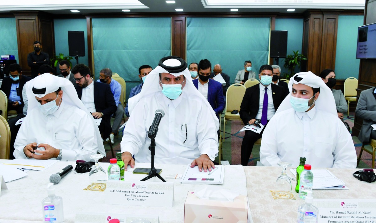 Qatar Chamber’s (QC) First Vice-Chairman Mohamed bin Ahmed bin Towar Al Kuwari during the Qatar-Mexico Business Forum yesterday. 