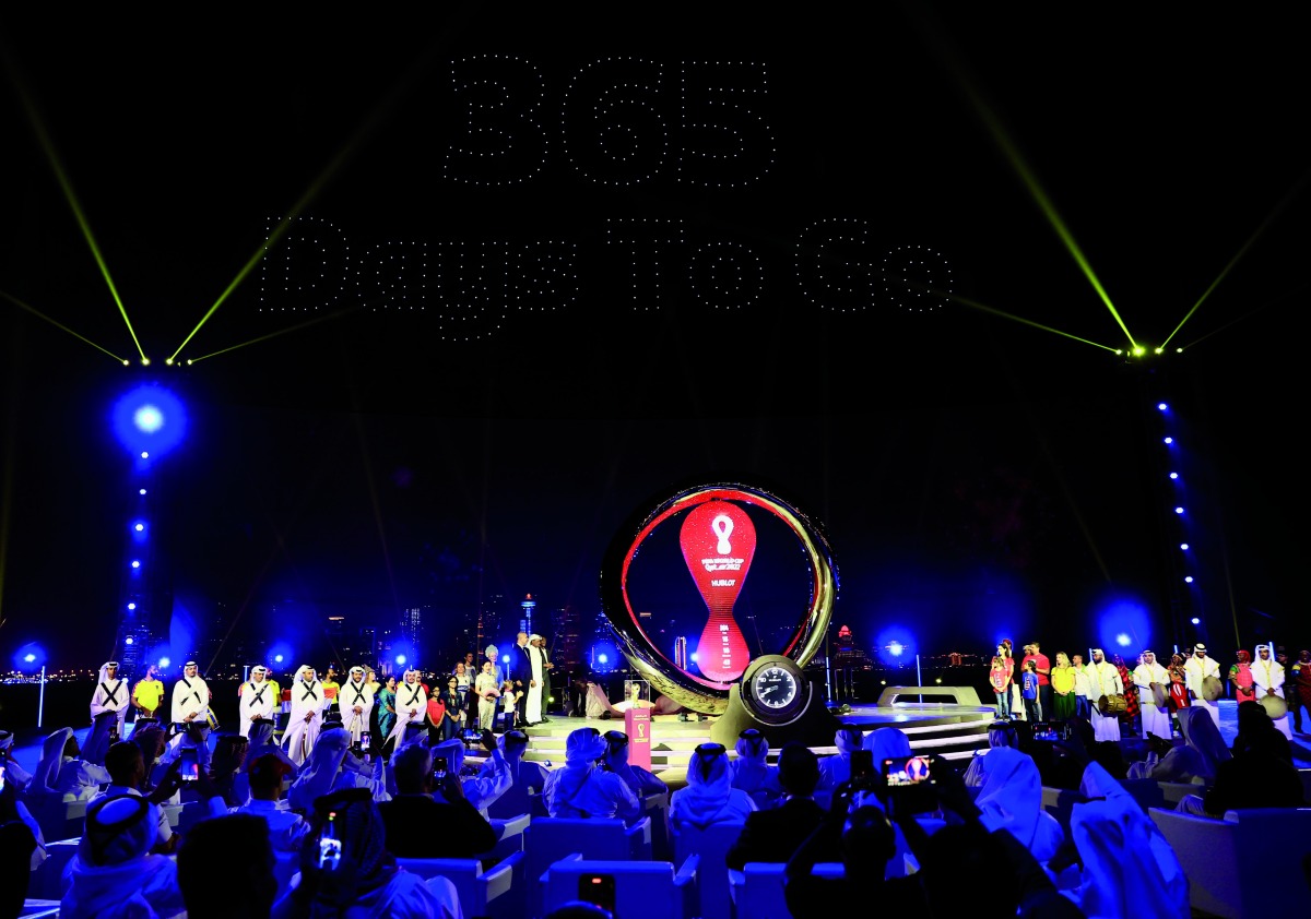 A general view during the launch of the Qatar 2022 countdown clock at Doha Corniche, on Sunday.