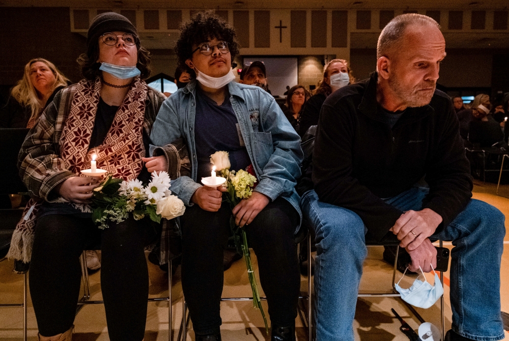 A prayer vigil is held at Lake Point Community Church in Oxford, Michigan where community members prayed for the community and the families of those killed and injured after a deadly shooting at Oxford High School in Oxford, Michigan, north of Detroit, U.S., November 30, 2021. Reuters/Seth Herald