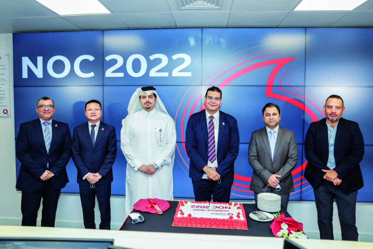 CEO at Vodafone Qatar Sheikh Hamad Abdulla Jassim Al Thani and other officials during the event.