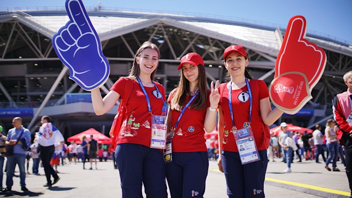 Volunteers at the 2018 FIFA World Cup.