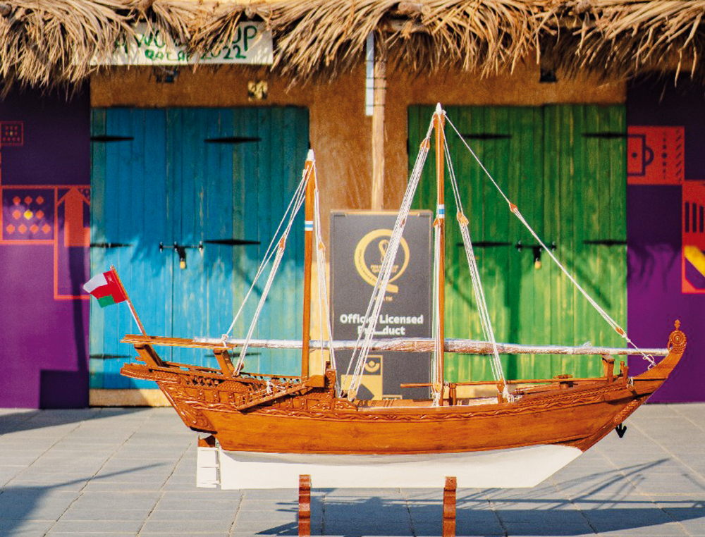 Model of a traditional dhow on display at the festival. 