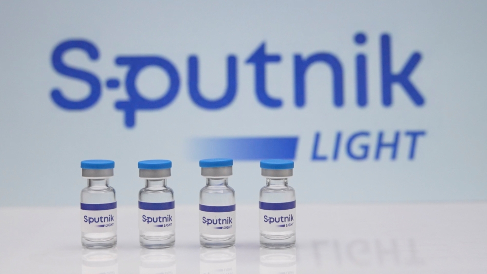A view shows samples of Sputnik Light vaccine against the coronavirus disease (COVID-19) developed by the Gamaleya Research Institute of Epidemiology and Microbiology, in this still image taken from video released May 6, 2021 by the Russian Direct Investm

