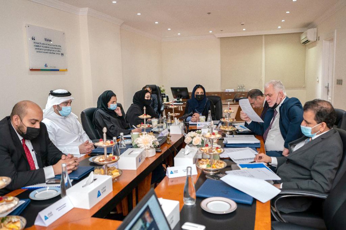 Al Faleh Educational Holding’s Chairperson and Founder Dr. Sheikha Aisha bint Faleh Al Thani and other officials, during the Company’s  Annual General Assembly Meeting and Extraordinary General Assembly meeting, in Doha, on Sunday. 