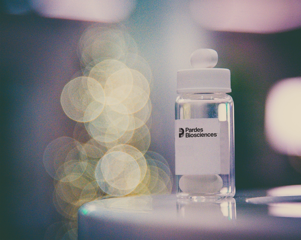 PBI-0451 protease inhibitor pills are seen in a container in this undated handout photo obtained by Reuters on December 16, 2021. Pardes Biosciences/Handout via Reuters