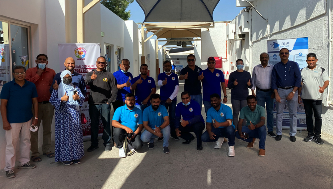 The Sri Lankan community members during the blood donation drive.