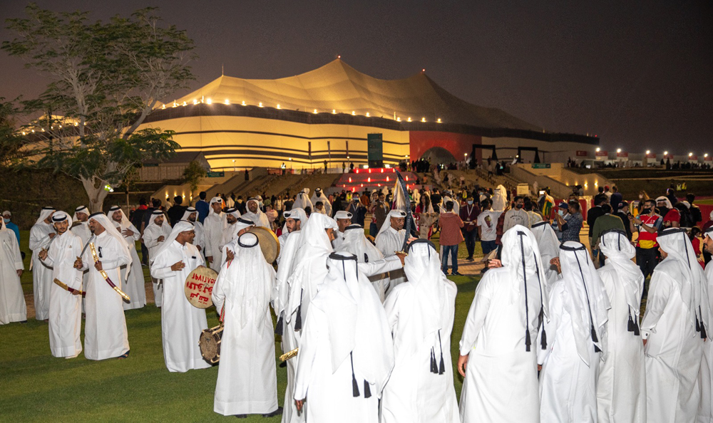 Traditional Qatari cultural activities during FIFA Arab Cup 2021.