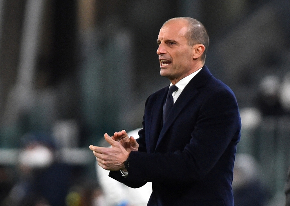Juventus coach Massimiliano Allegri reacts REUTERS/Massimo Pinca/File Photo
