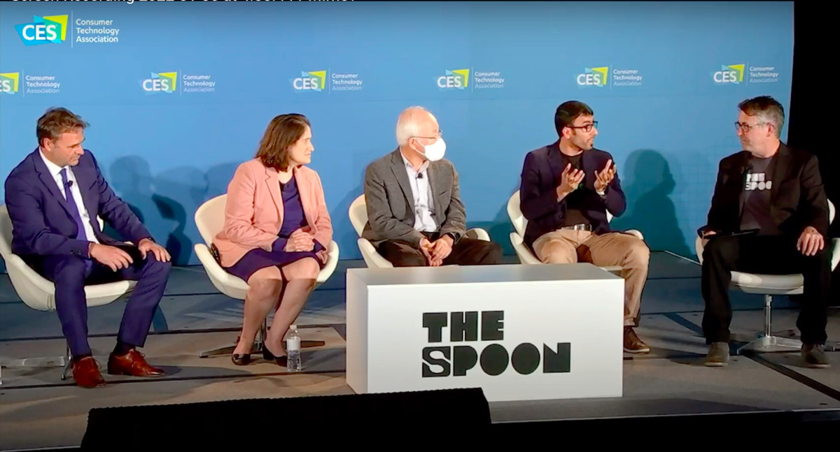 Qatari entrepreneur Khalid Aboujassoum (second right) taking part in a discussion at the CES Food Tech Conference in Las Vegas, Nevada, US.
