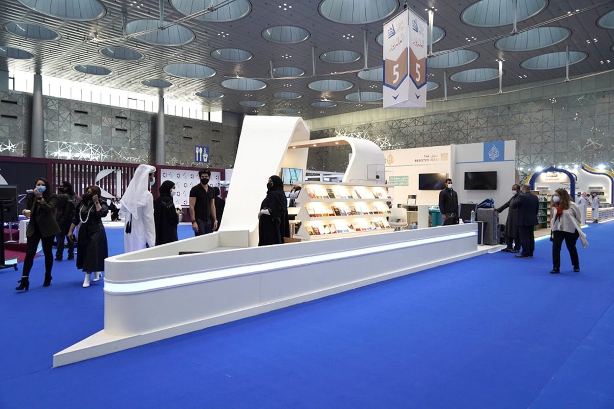 Al Jazeera Media Network pavilion at the 31st edition of the Doha International Book Fair (DIBF) at the Doha Exhibition and Convention Center.