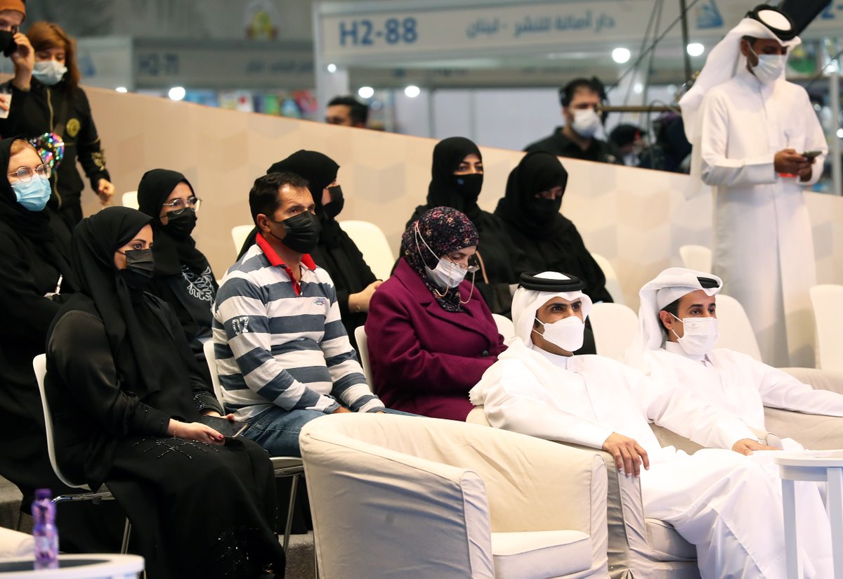 Minister of Culture H E Sheikh Abdulrahman bin Hamad Al Thani attending the symposium entitled “Gulf cultural landscape: challenges and opportunities” at DIBF.