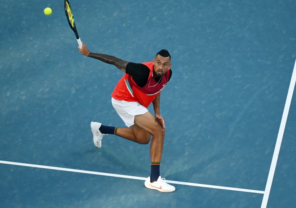 Australia's Nick Kyrgios in action during his second-round match against Russia's Daniil Medvedev REUTERS/Morgan Sette