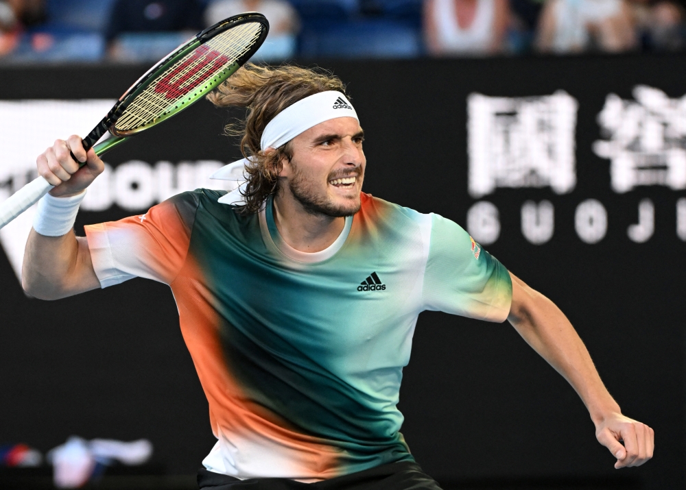 Greece's Stefanos Tsitsipas celebrates winning his third round match against France's Benoit Paire Reuters/Morgan Sette