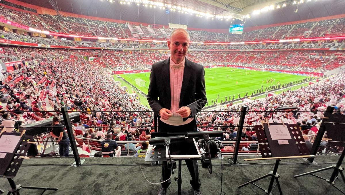Gioavanni Pasini during the opening ceremonies of FIFA Arab Cup in Al Bayt stadium.