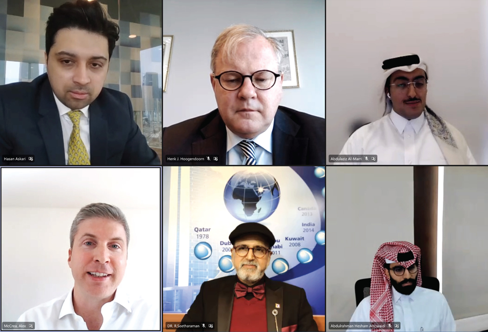 CEO of Doha Bank Raghavan Seetharaman and other official during the virtual event. 