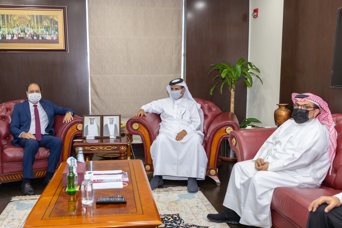 Qatar Chamber First Vice-Chairman Mohamed bin Twar Al Kuwari with President of the Moroccan side in the Qatar-Morocco Business Council Mohamed Baida.