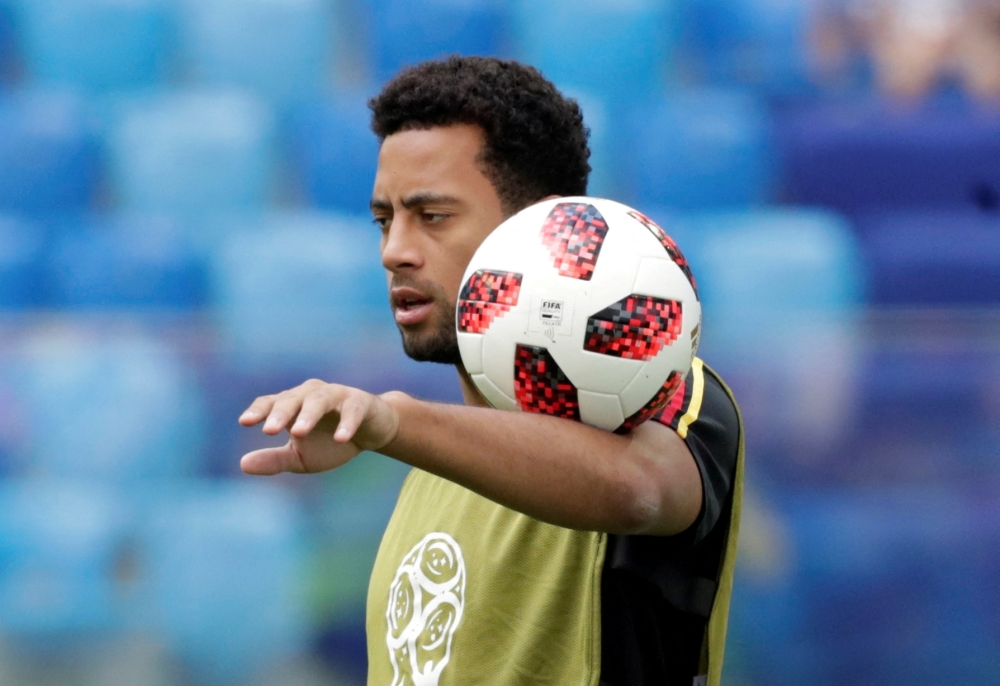 Belgium's Mousa Dembele during the warm up before the match REUTERS/Henry Romero/File Photo
