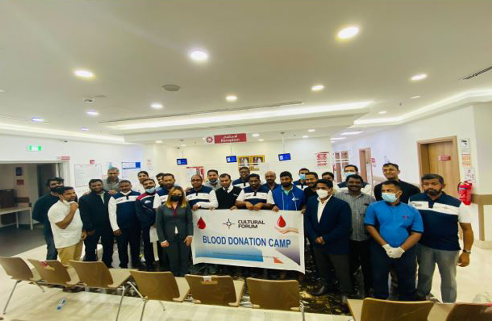 Cultural Forum members during the blood donation drive.