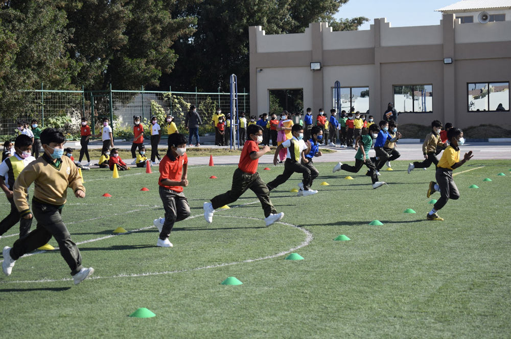 Students of OIS participating in sport activities in connection with National Sport Day. 